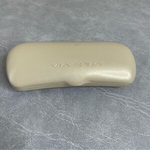Via Spiga Beige Clamshell Glasses Case